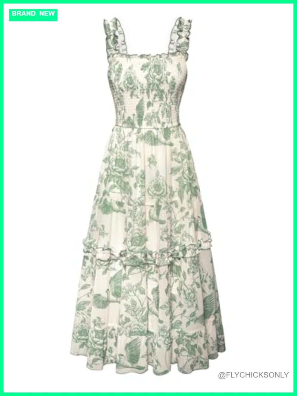 Floral A-Line Midi Sundress with Pockets for Women